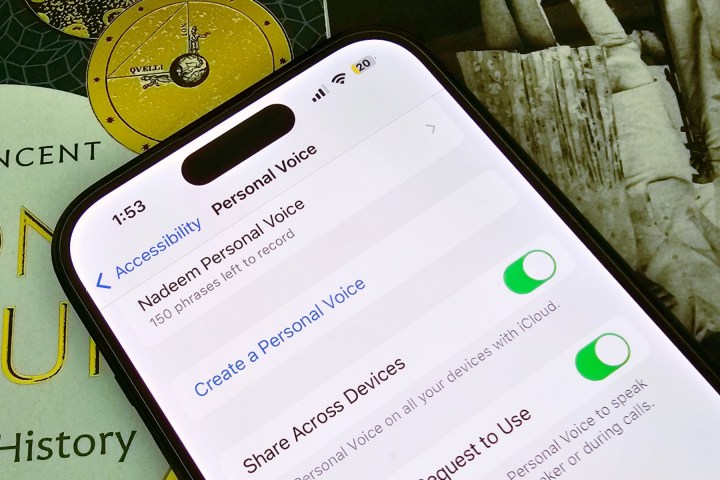 Personal Voice feature on iPhone.