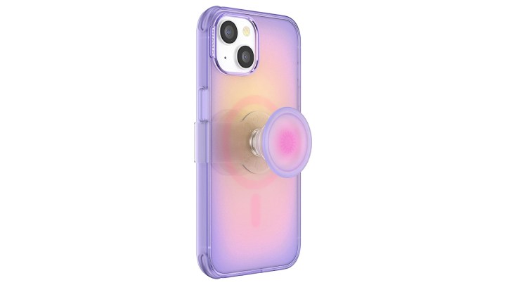 PopSockets iPhone 14 case in Aura.
