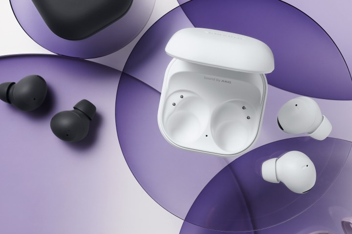 Samsung Galaxy Buds2 Pro in white and black.