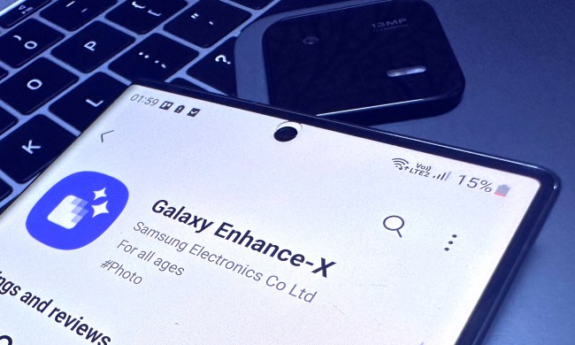 Galaxy Store listing of Galaxy Enhance-X app.