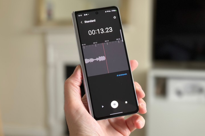 Samsung's Voice Recorder app on the Galaxy Z Fold 5.