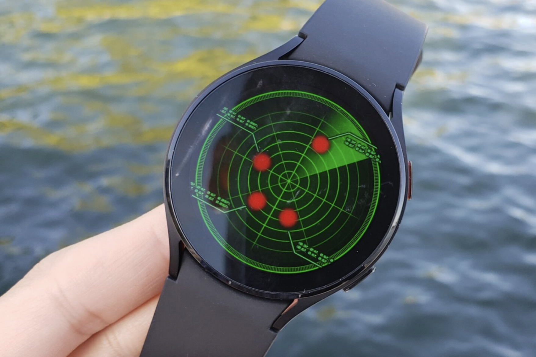 A smartwatch with underwater GPS coordinates 