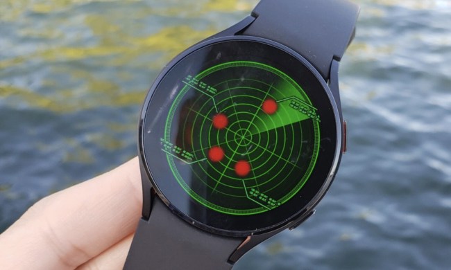 A smartwatch with underwater GPS coordinates.