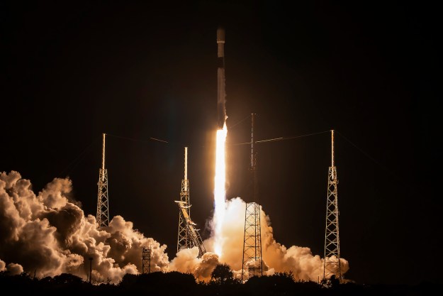 A SpaceX Falcon 9 rocket leaves the launchpad at the Kennedy Space Center in Florida on August 3, 2023.