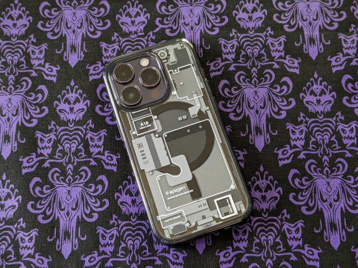 Spigen Ultra Hybrid MagFit Zero One case on an iPhone 14 Pro.
