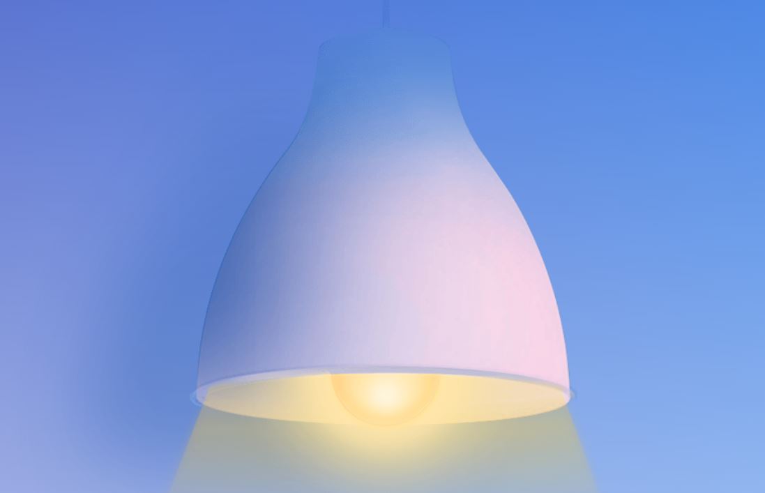 TP-Link smart bulb inside a lamp.