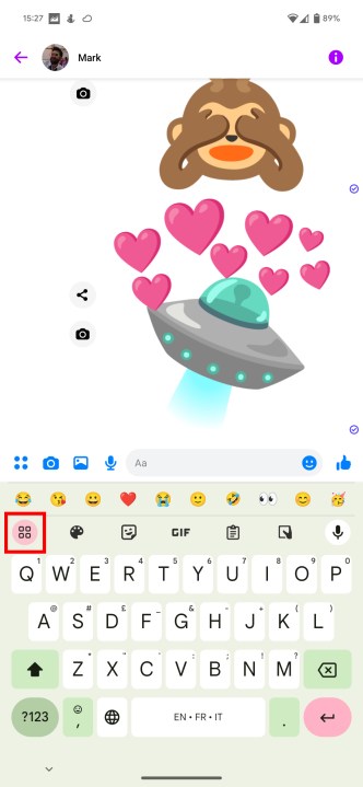 Opening the options menu for Gboard.