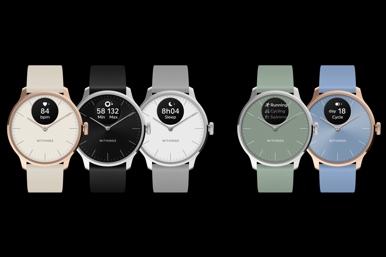 The range of Withings ScanWatch Light smartwatches.