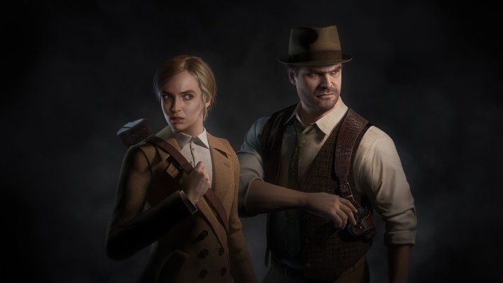 David Harbour and Jodie Comer in Alone in the Dark.