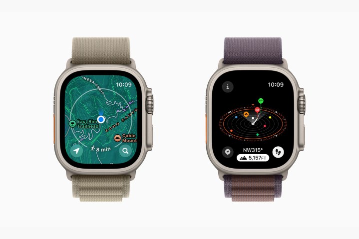 Apple Watch Ultra 2 topographic map.