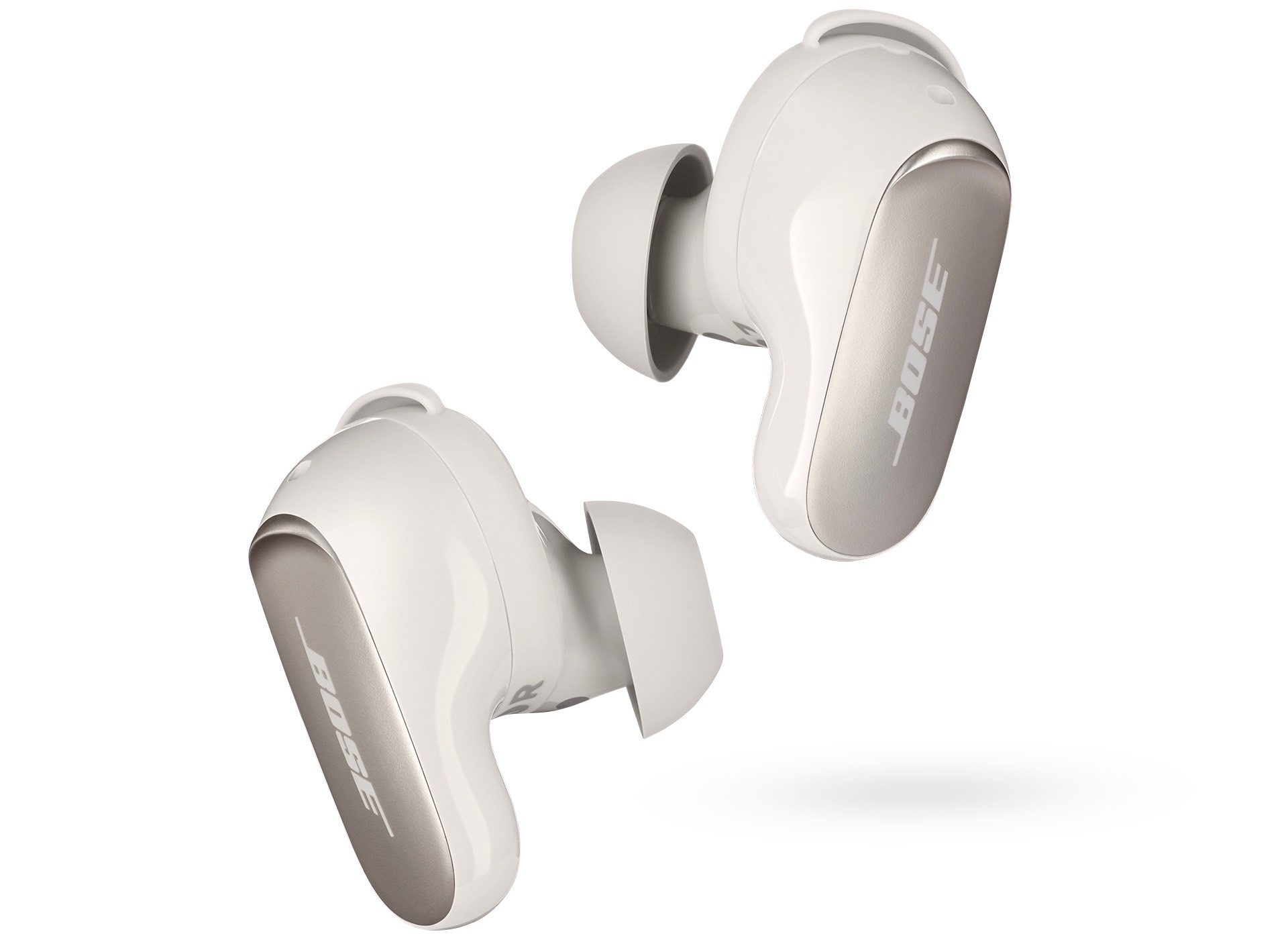 Bose QuietComfort Ultra Earbuds in white.