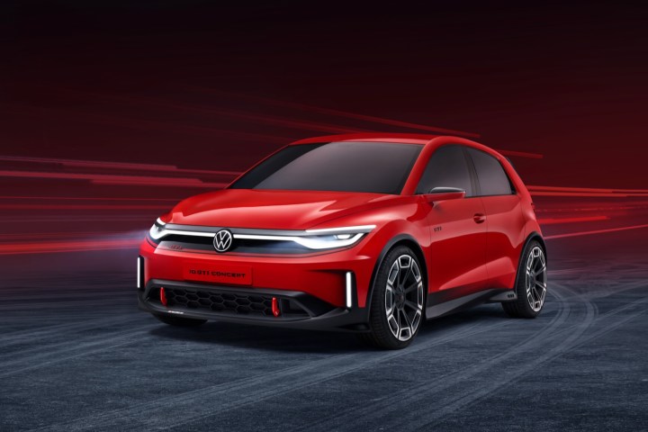 Front three quarter view of the Volkswagen ID.GTI concept.