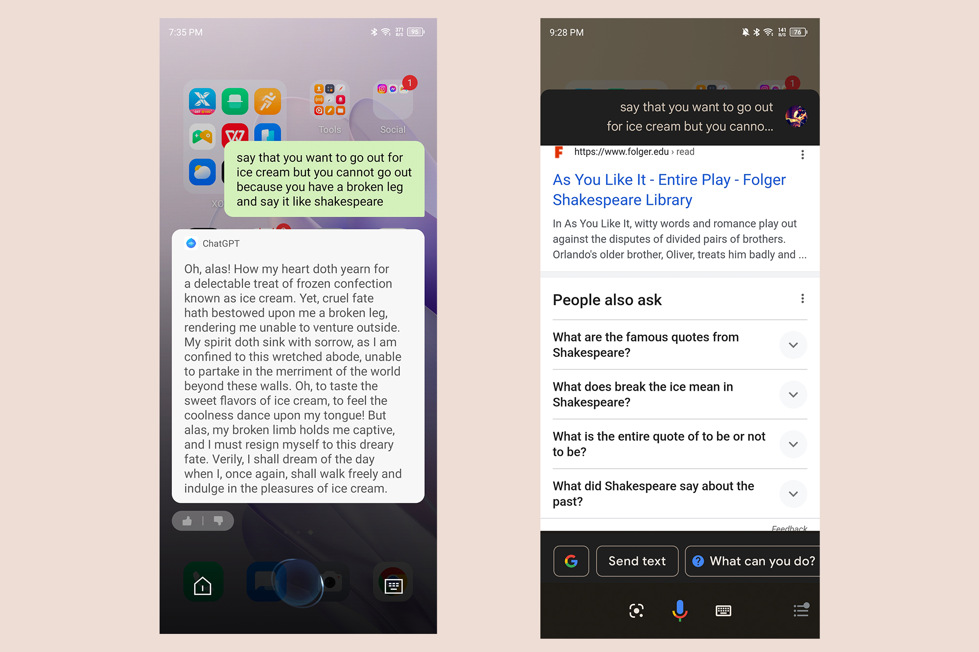 Infinix Folax with ChatGPT versus Google Assistant voice assistant.