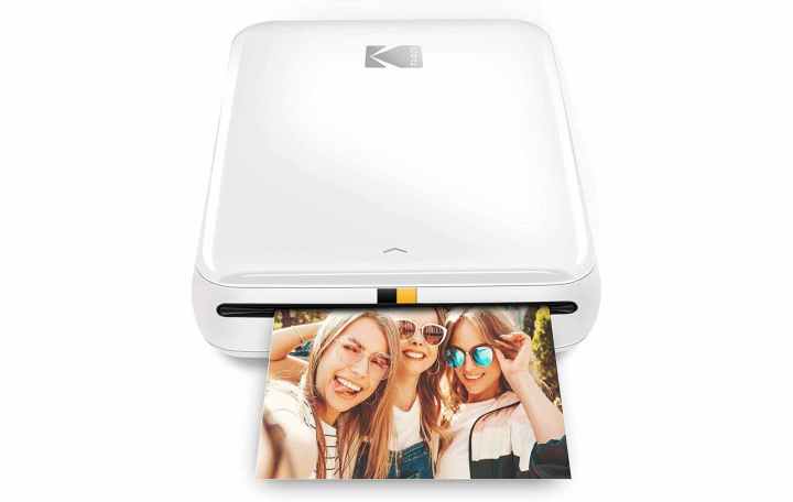 Product image of the Kodak Step Instant Mobile photo printer in white.