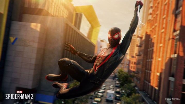 SOUS EMBARGO LE 15/09 à 8 h 00 (heure du Pacifique) Miles traverse New York dans Marvel's Spider-Man 2.