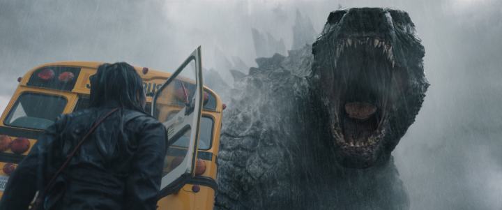 5 most anticipated TV shows of fall 2023 2 A girl stares at a giant monster attacking a bus.