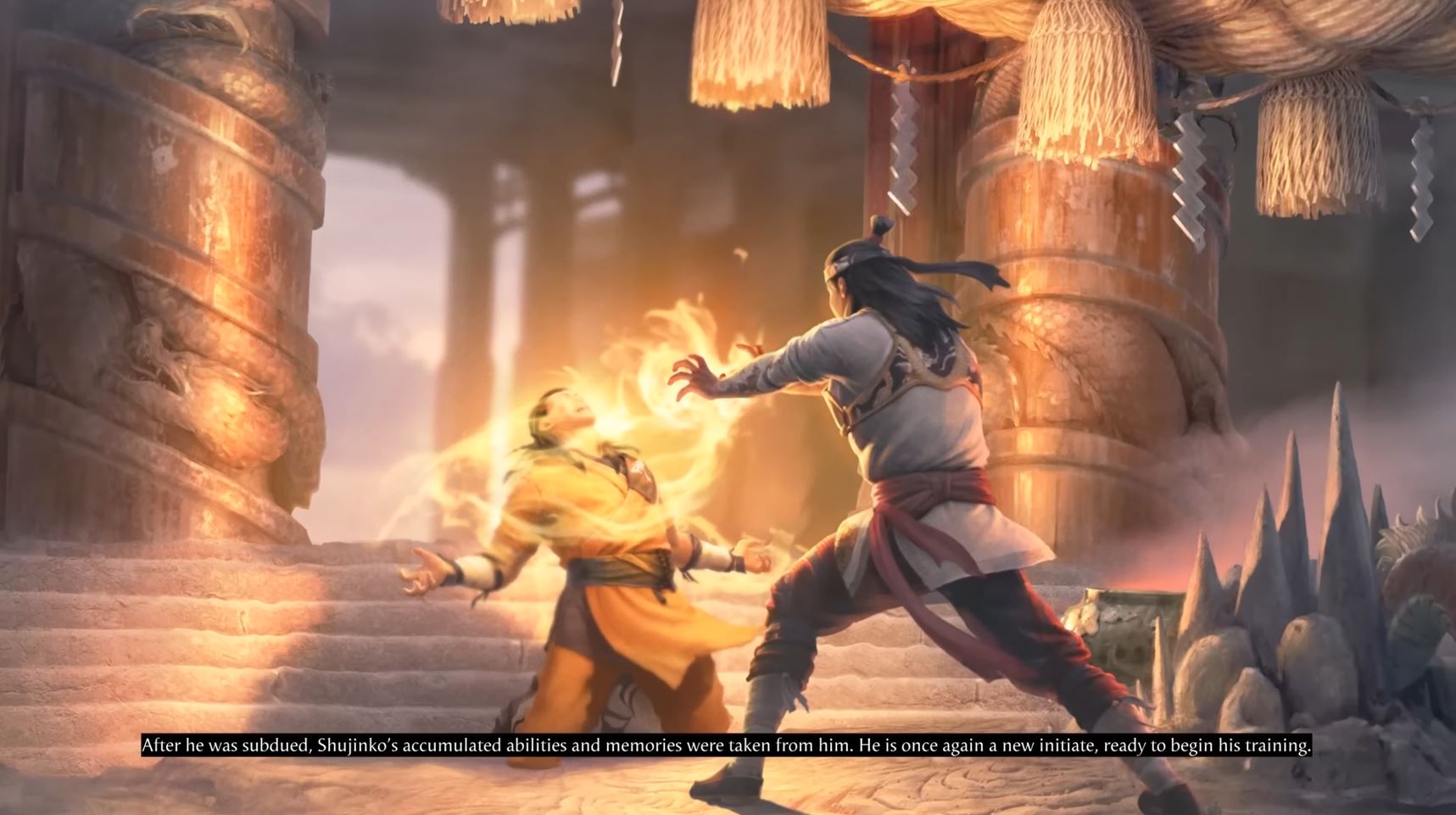 Shujinko loses his memories and power in Mortal Kombat 1.