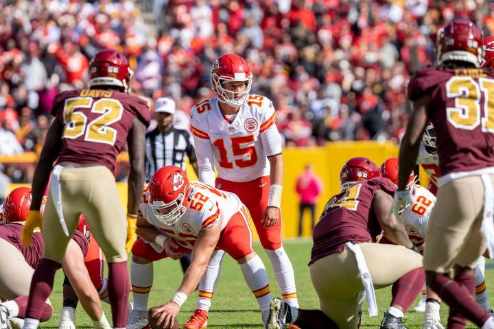 Patrick Mahomes lines up under center for the Chiefs.
