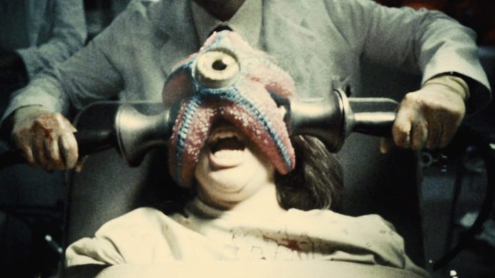 A tiny version of Starro attached to someone's face in "The Suicide Squad."