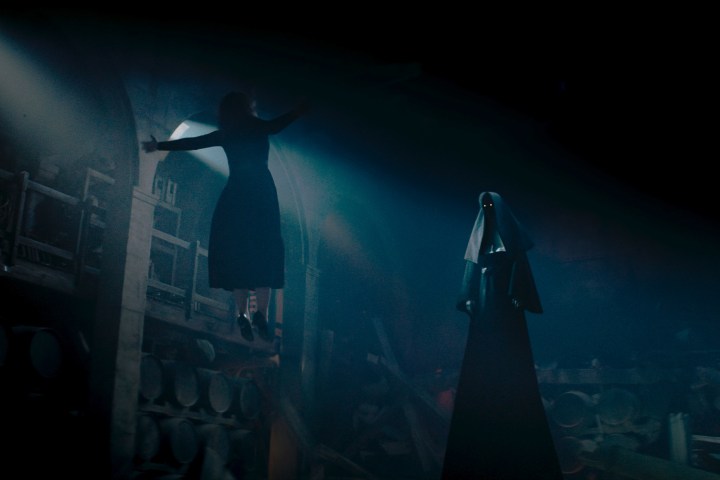 Sister Irene floats in front of Valak in The Nun 2.