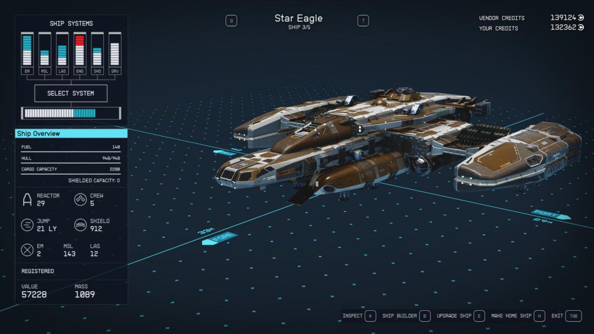 The star eagle ship in Starfield.