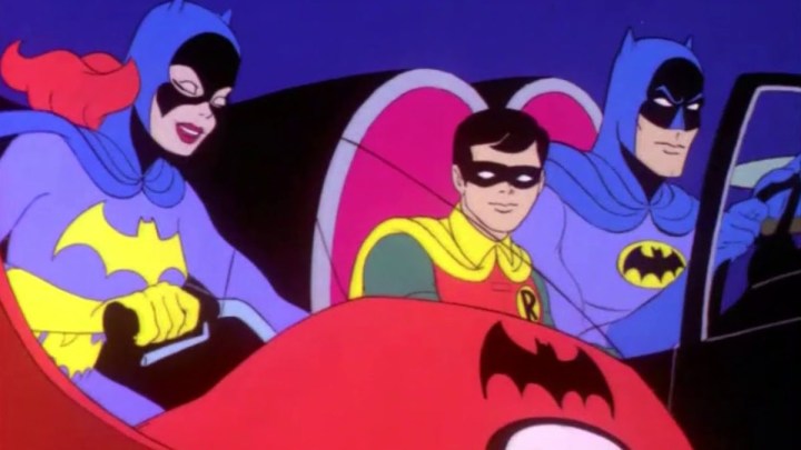 Batgirl, Robin, and Batman in The New Adventures of Batman.