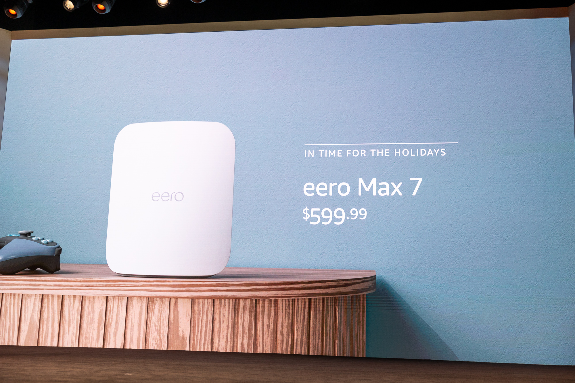 A slide showing the price of the Eero Max 7 router.