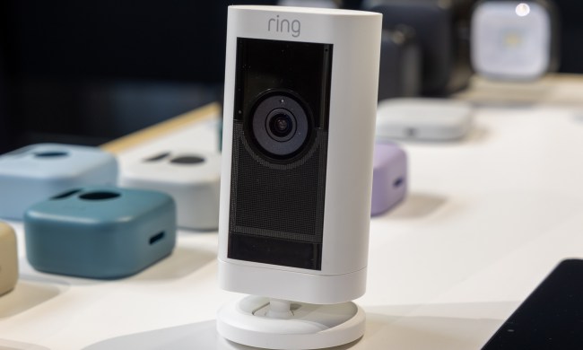 The Ring Stick Up Cam Pro on display the 2023 Amazon Fall Devices and Services event.