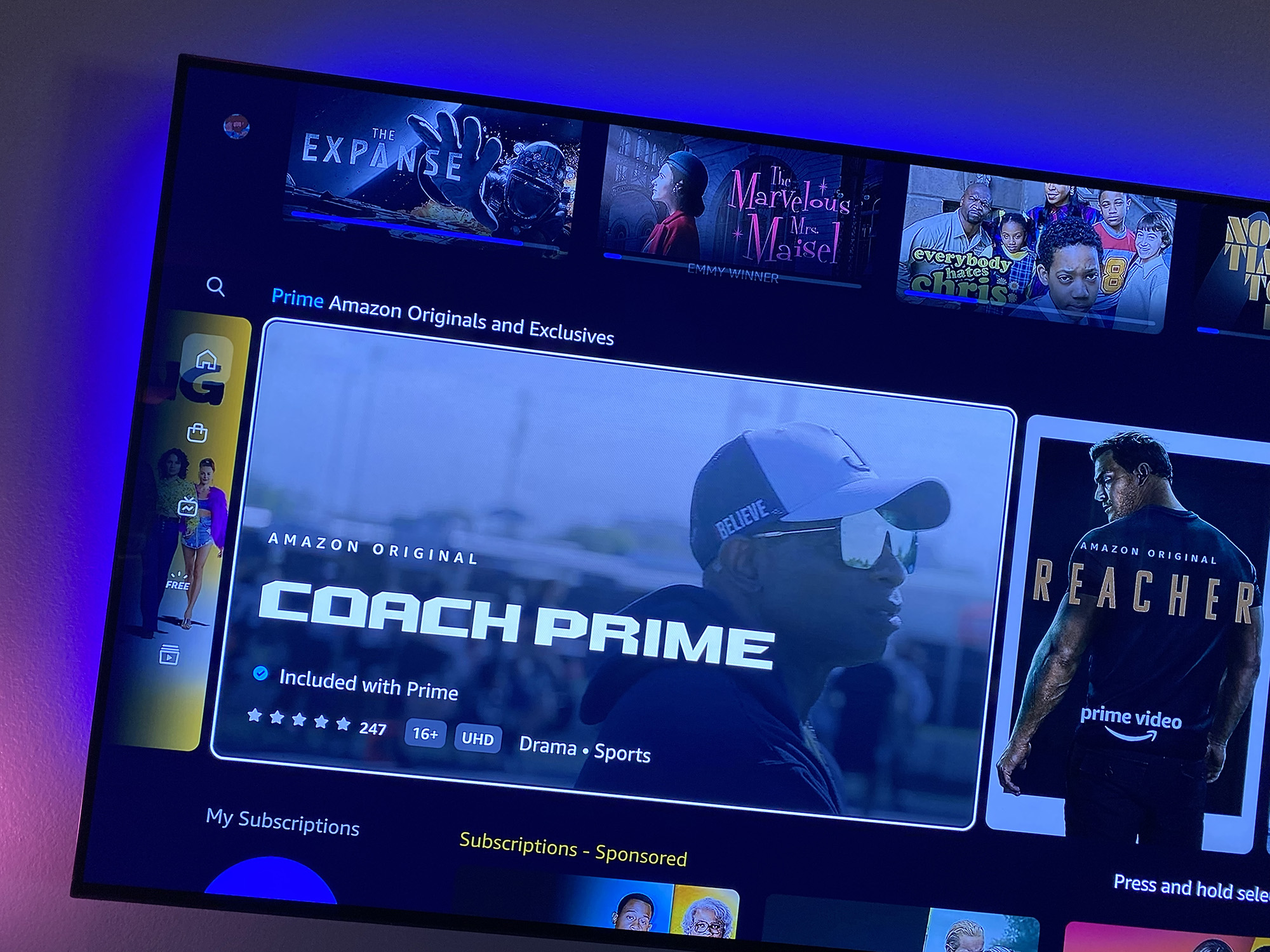 Amazon Prime Video on a TV.