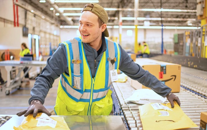 A warehouse worker at Amazon.