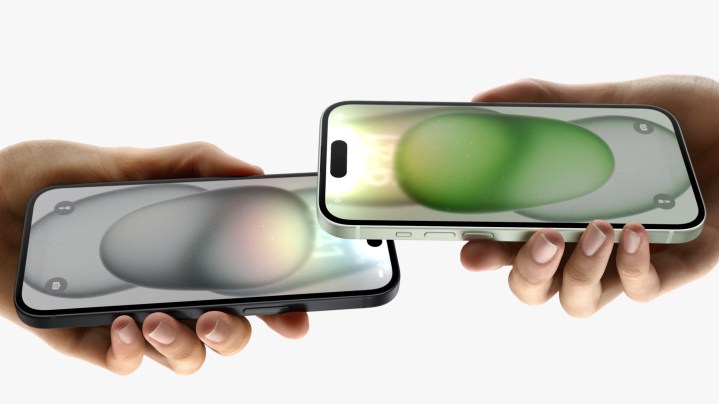 Two iPhone 15 models near each other.