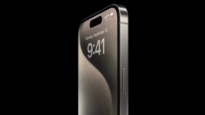 Side rail of iPhone 15 Pro