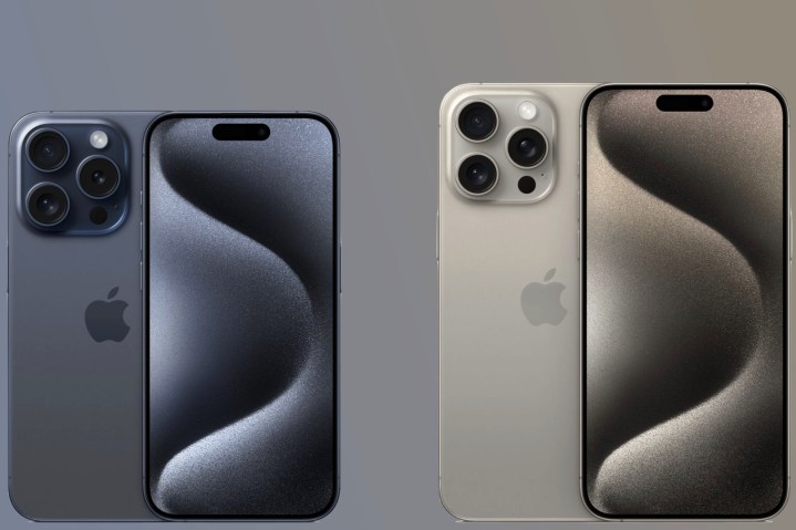 Renders of the iPhone 15 Pro next to the iPhone 15 Pro Max.
