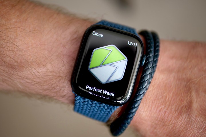 L'Apple Watch Series 8 mostra un premio Perfetto per l'esercizio.