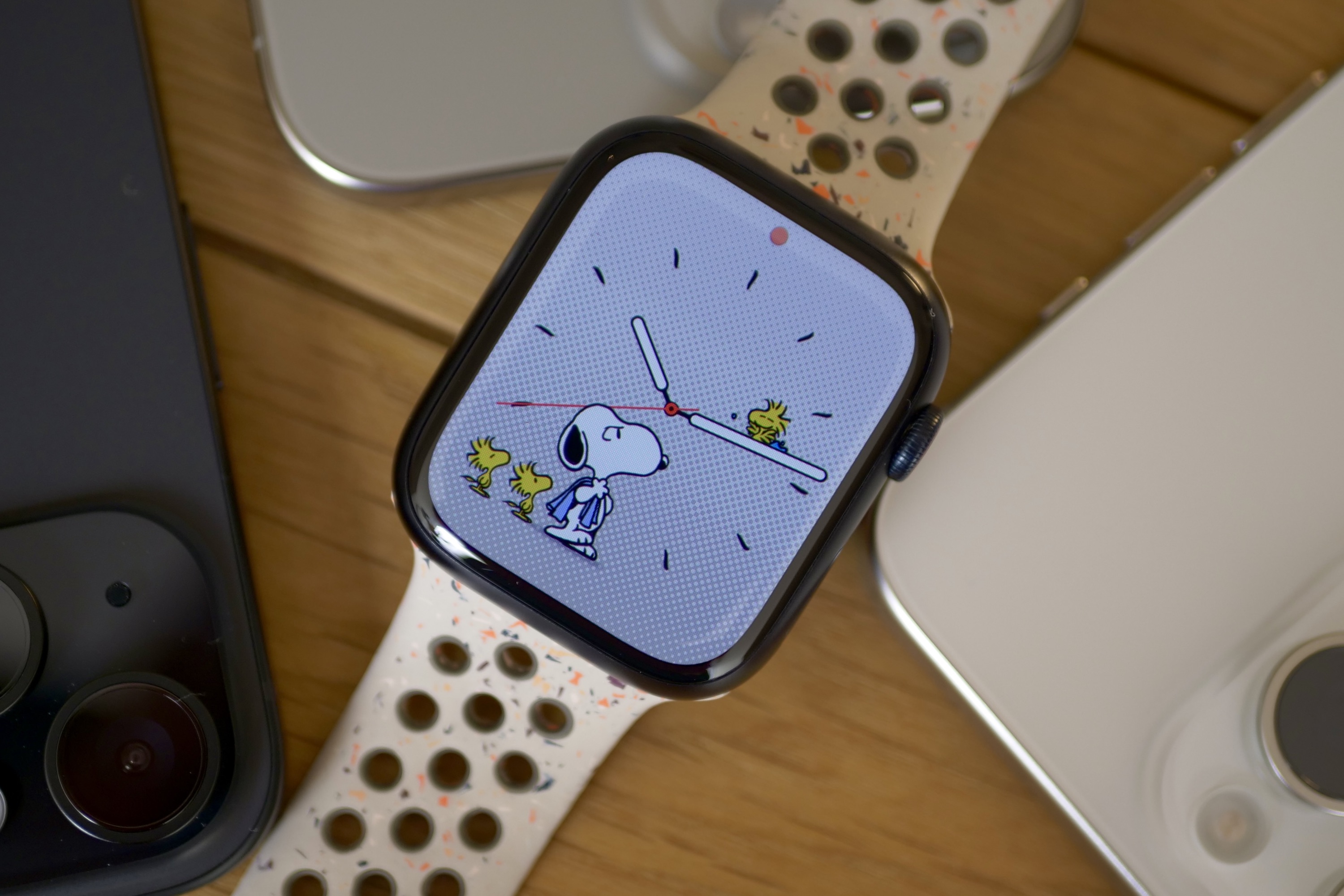 Snoopy watch face on the Apple Watch Series 9.