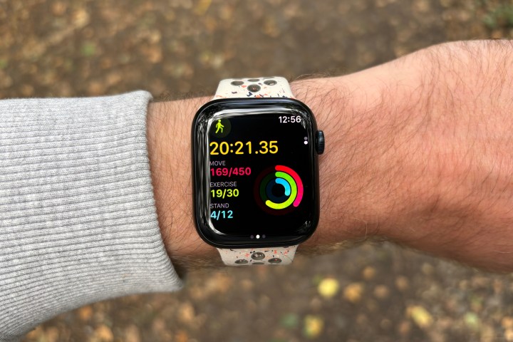 Post-walk fitness data on the Apple Watch Series 9.