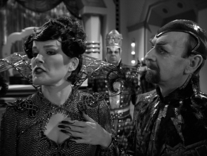 Captain Janeway as Arachnia, with Lonzak and Chaotica in Bride of Arachnia!