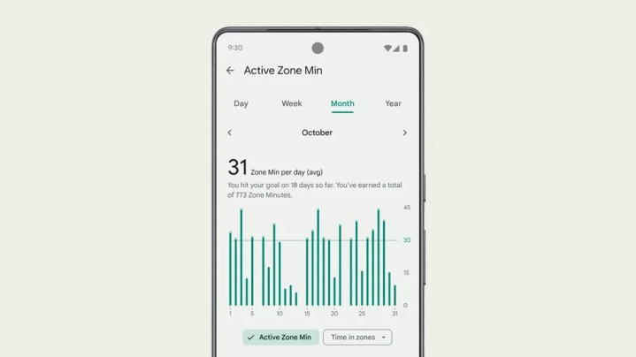 Приложение Fitbit показывает метрику, отображающую более подробную информацию.