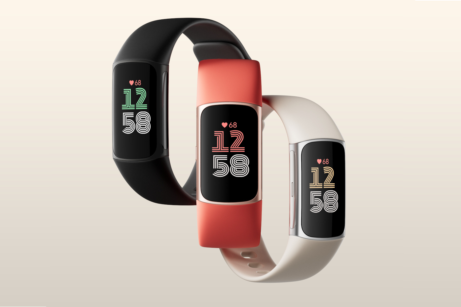 The three variants of the Fitbit Charge 6.