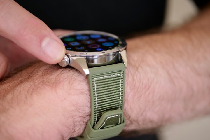 A person using the Huawei Watch GT 4.