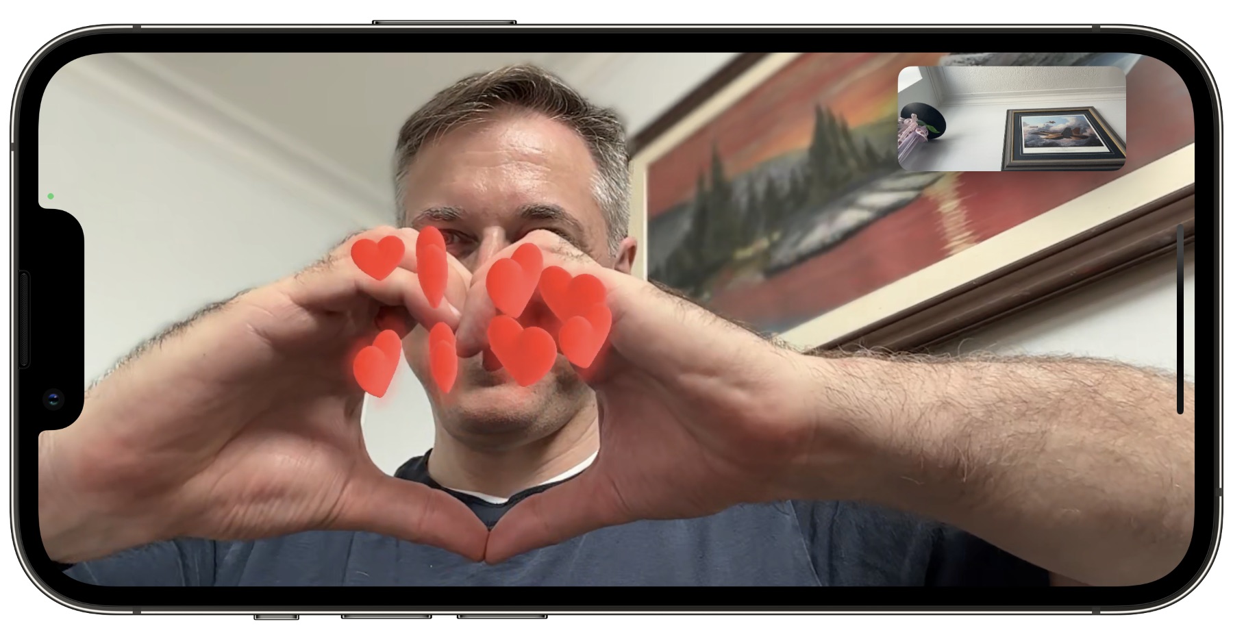 iOS 17 FaceTime Gesture Hearts.