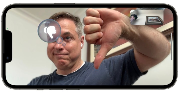 iOS 17 FaceTime Gesture Thumbs Down.