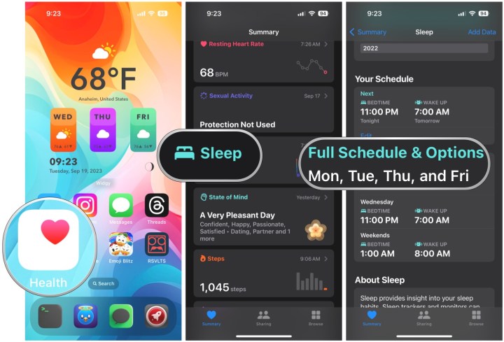 how to track sleep with apple watch ios17 health