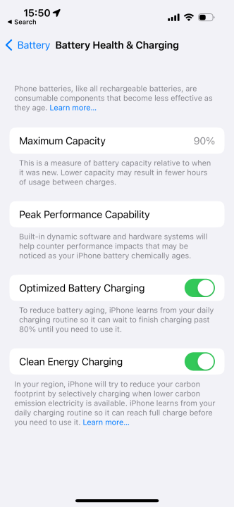 iPhone 14 Pro battery health after one year of use.
