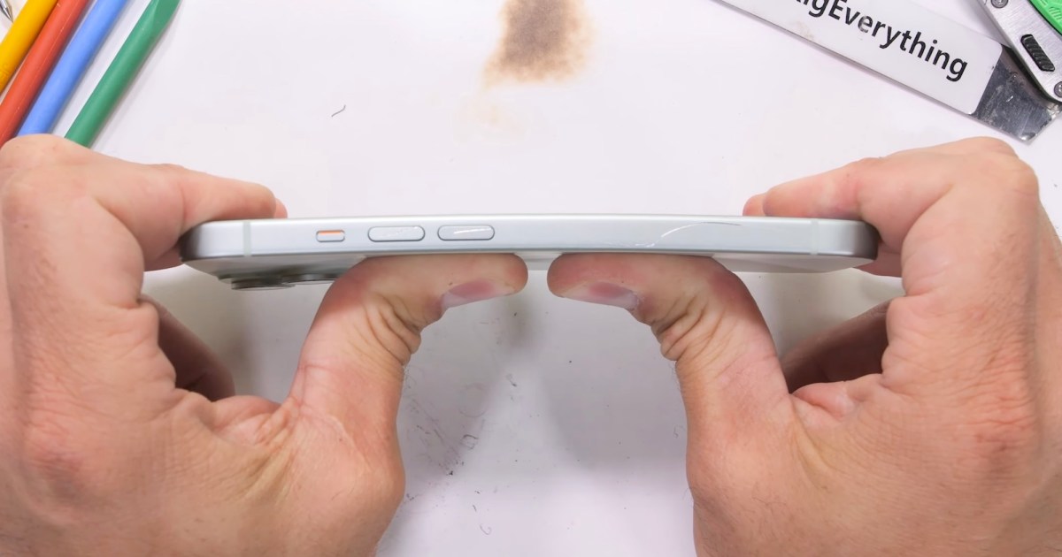 Watch how the iPhone 15 handles YouTuber’s bend test