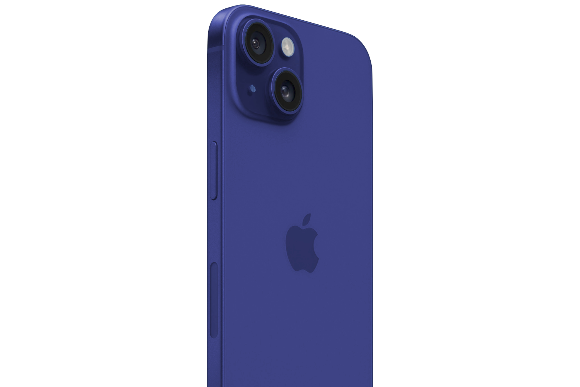 Рендеринг iPhone 15 темно-синего цвета.