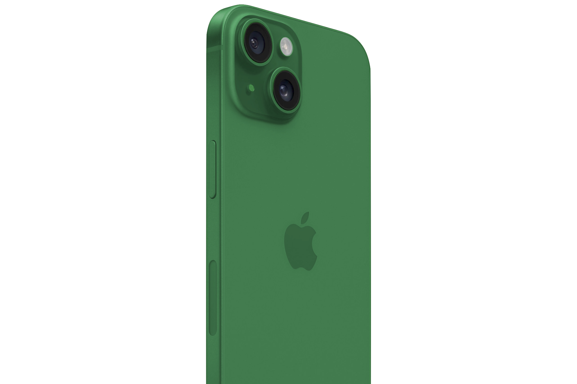 Render of the iPhone 15 in a green color.