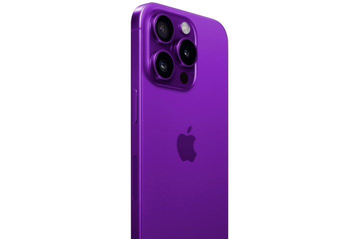 iPhone 15 Pro in a purple color.