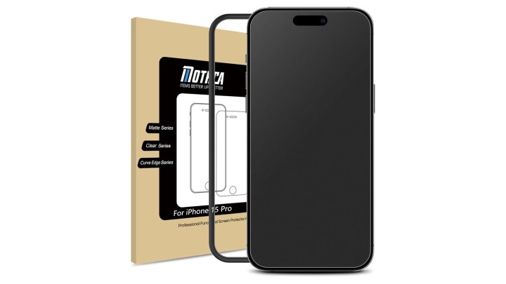 Mothca Matte Glass Screen Protector for iPhone 15 Pro.