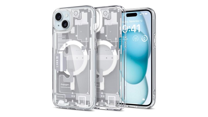 Spigen Ultra Hybrid Zero One White iPhone 15 Plus case.